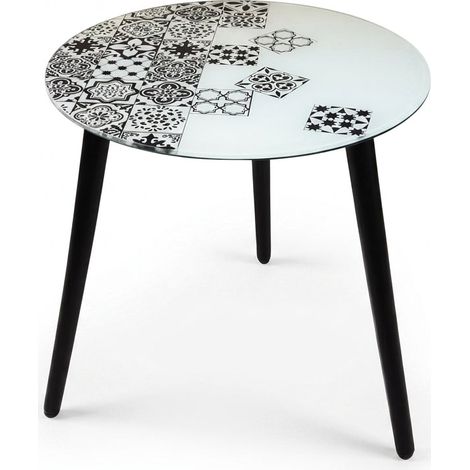 Tavolino da Salotto Design Moderno Vetro Temperato Soggiorno Casa Crystal DJERBA 40XH40 (1/5)