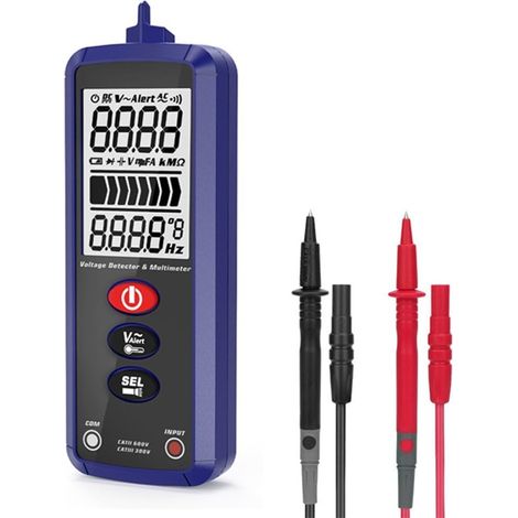 Multimètre numérique portable à écran LCD, multimètre intelligent de continuité de tension de test (1/5)