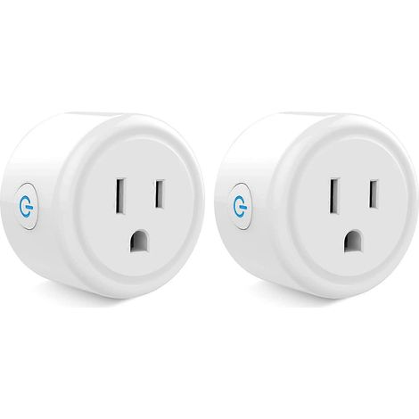 Mini prise intelligente, prise connectée WiFi 2,4 GHz, prise enfichable avec fonction minuterie, 10 A 1200 W (lot de 2) (1/5)