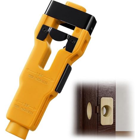 Kit d'installation d'outils à mortaiser pour loquet de porte, adapté aux portes en bois de 1-3/4'' ou 1-3/8'' d'épaisseur, coupes nettes et précises pour l'installation du loquet (1/5)