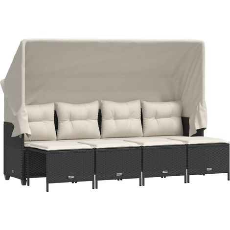 Maison Exclusive - Set de muebles de jardín 5 pzas y cojines ratá (1/5)