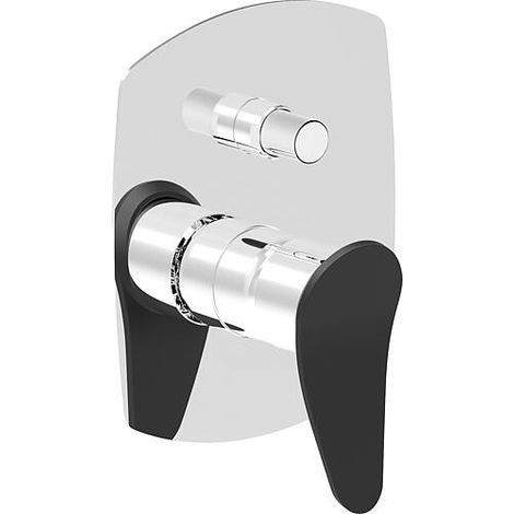 Mitigeur bain/douche encastré Sarcari chromé/noir (1/2)
