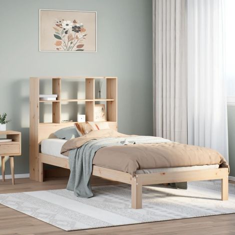 Bookcase Bed without Mattress 90x190cm Solid Wood Pine vidaXL (1/5)