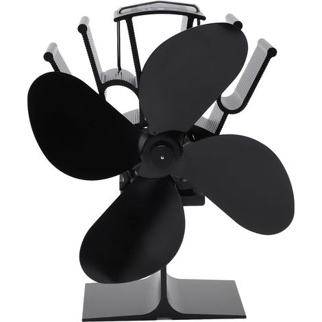 Ventilateur de poêle à chaleur à 4 pales, cheminée silencieuse et écologique en alliage d'aluminium pour la combustion de bûches de bois à la maison (1/5)