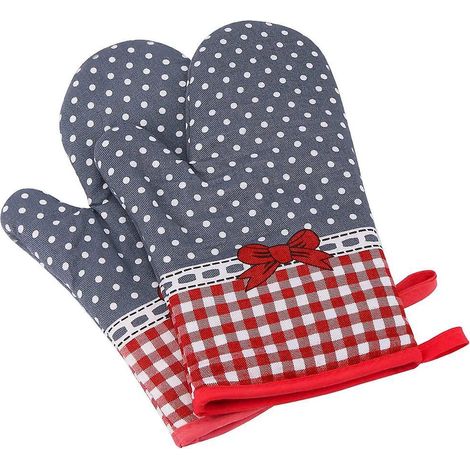 Gants de cuisine (1 paire), résistants à la chaleur, antidérapants et isolants, parfaits pour griller, cuisiner, pâtisser et utiliser au micro-ondes.