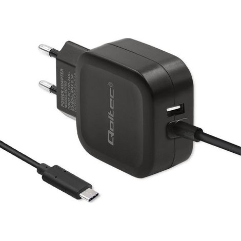 Qoltec Wandladegerät 17W 5V 3,4A USB + USB Typ-C (1/5)
