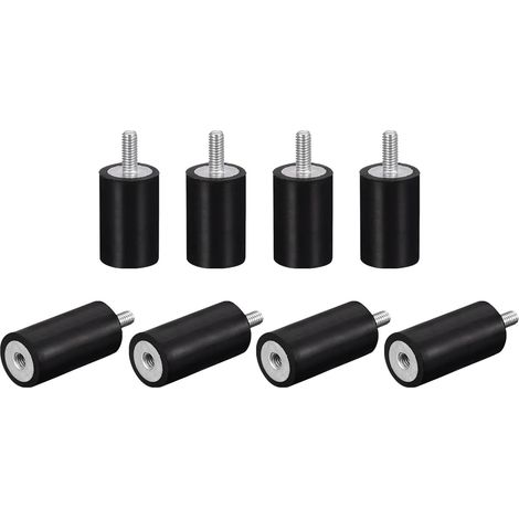 Silent Bloc 8pcs M4 Mâle/Femelle Support Caoutchouc Vibration Isolateur Absorbeur Choc, pour Garage Moteur Air Compresseur Voiture Bateau Bobine, D15mmxH30mm (1/5)
