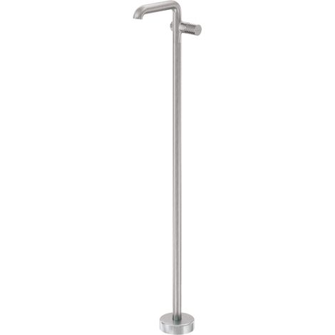 Miscelatore lavabo a libera installazione in ottone 109H cm finitura acciaio spazzolato - Hexo (1/5)