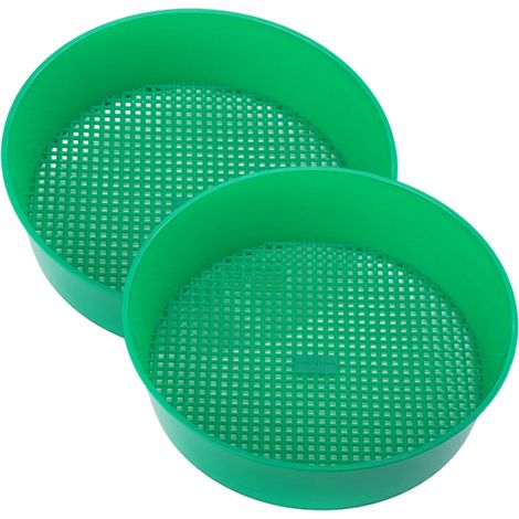 Lot de 2 tamis de jardin en plastique pour jardin, pierre, sable, sol, semis, treillis, outils de jardinage, jardinage, plantes