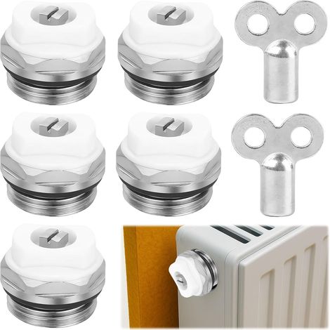 7 pièces Vanne De Purge, Bronze, Clé Incluse, Radiateur Standard, Chauffage Central