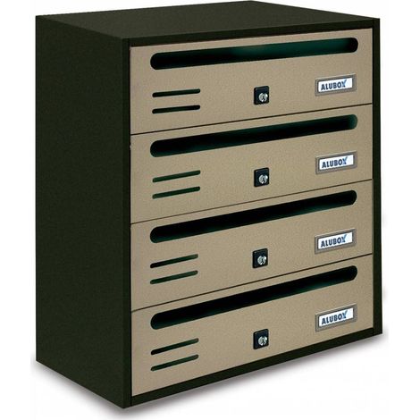 CASSETTA POSTALE ALUBOX CUBO/R 4 38,5X25X43 SABBIA