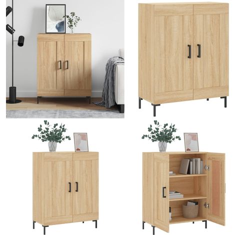 Sideboard Sonoma-Eiche 69,5x34x90 cm Holzwerkstoff - Holzschrank - Wohnzimmermöbel (1/5)