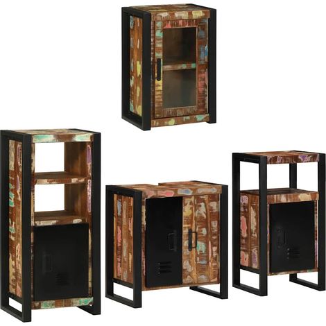 Maison Exclusive - Badezimmermöbel-Set mit Regal 4 pcs Mehrfarbig