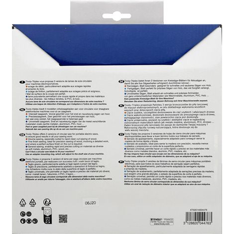 Tivoly • Lama per sega circolare • Ø254mm • 80 denti in metallo duro • Per tagliare legno duro • Per tagliare legno laminato