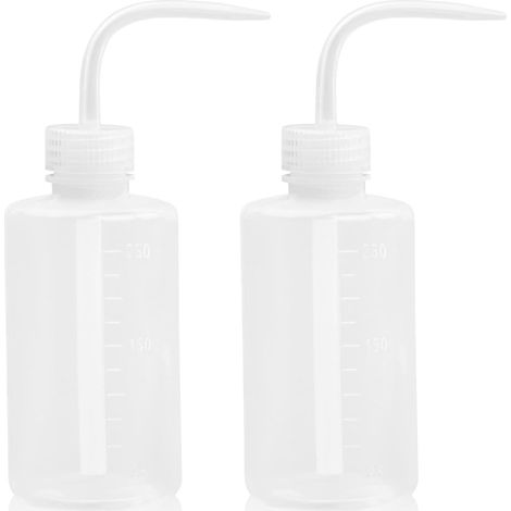 CSPARKV 2Pcs 250ML Watering Can, Plastic Washing Bottle, Squeeze Watering Bottle with Narrow Pipette, Squeeze Bottle, Squeezable Bottle for Laboratory Garden Plant Tattoo