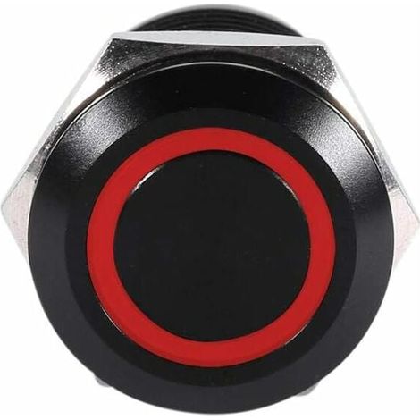 Bouton Poussoir Momentané Interrupteur à Bouton-Poussoir LED 12mm Interrupteur d'Alimentation Commutateur à Verrouillage de Puissance de la Voiture Etanche(Rouge) (1/5)