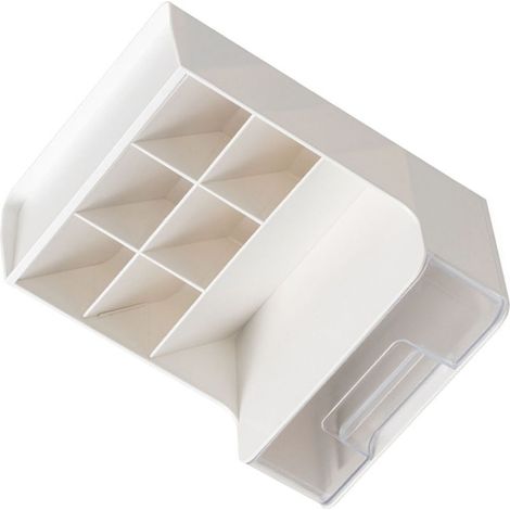 Schreibtisch-Aufbewahrungsbox mit mehreren Fächern, Stiftehalter und anderem Zubehör mit Schublade, transparenter Kunststoff-Schreibwarenorganizer. (1/5)