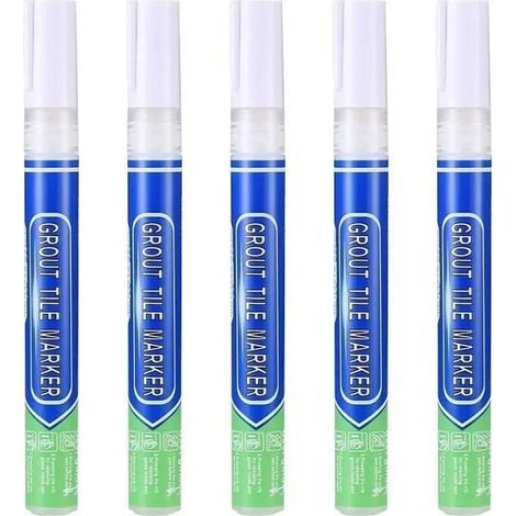 5 Waterproof White Grout Pens - Wall/Floor Tile Repair - For Kitchen and Bathroom (1/4)
