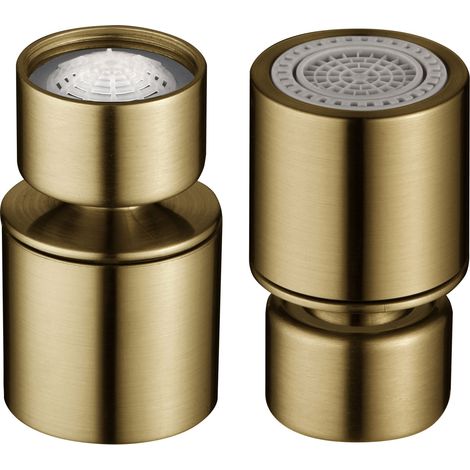 Imex – Strahlregler für Küchenarmaturen – Drehbar – ABS in gold gebürstet – Doppelfunktion – RR0031OC (1/4)