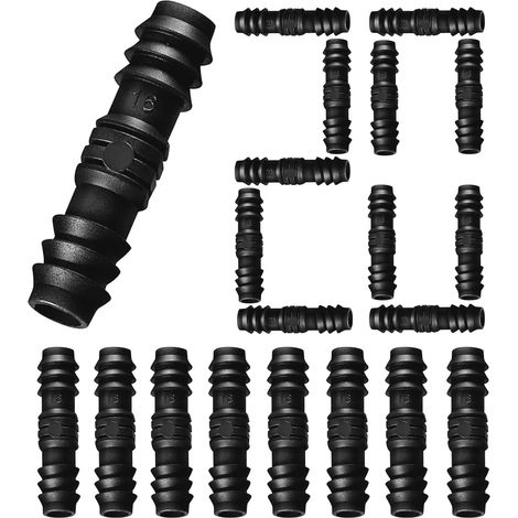 20pcs Tuyau Goutte à Goutte Connecteurs de Tuyaux pour 16 mm Raccord, Droit (1/5)