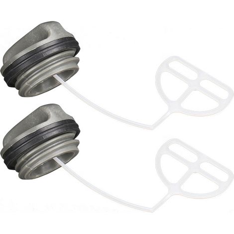 Lot de 2 bouchons de réservoir de carburant pour tronçonneuses Husqvarna 50, 51, 55 Rancher, 340, 345, 346 XP, 350, 353 (avec joint d'étanchéité large) (1/5)