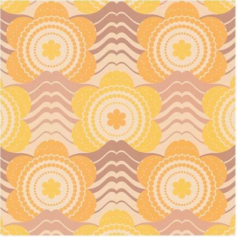 Retro wallpaper wall Profhome 395395 hot embossed non-woven wallpaper slightly textured with floral pattern matt yellow pastel orange beige brown 4,5 m2