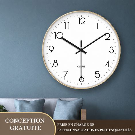 Horloge Murale Ronde Moderne Simple pour Salon Chambre Bureau 32,2 × 32 × 8 cm 8 g – Livraison gratuite (1/5)
