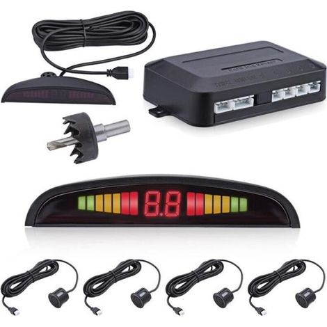Kit radar de recul —12V— Système de stationnement pour voiture à 4 sondes avec affichage LED (1/4)