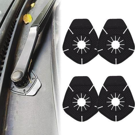 Lot de 4 housses de protection universelles pour essuie-glace, trou de bras d'essuie-glace de voiture, pour camion, SUV, voiture tout-terrain (noir) (1/5)