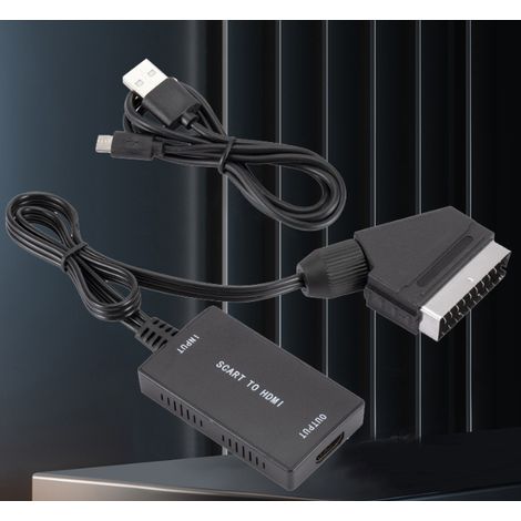 Convertisseur Péritel vers HDMI avec Câbles HDMI et Péritel, Convertisseur Scart vers HDMI, Sortie Full HD 720P/ 1080P Adaptateur Péritel HDMI (1/5)