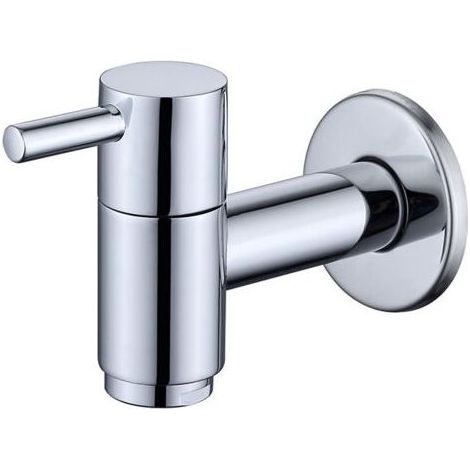 Robinet de lavabo mural en laiton pour salle de bain ou machine à laver - Robinet d\\\\\\\\'extérieur - Chromé (1/4)