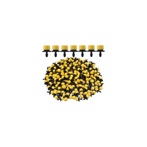 Lot de 100 goutteurs d'irrigation 1/4" – Réglable 360° avec 8 trous de pulvérisation – Raccord fileté pour tuyau 4/7mm (1/5)