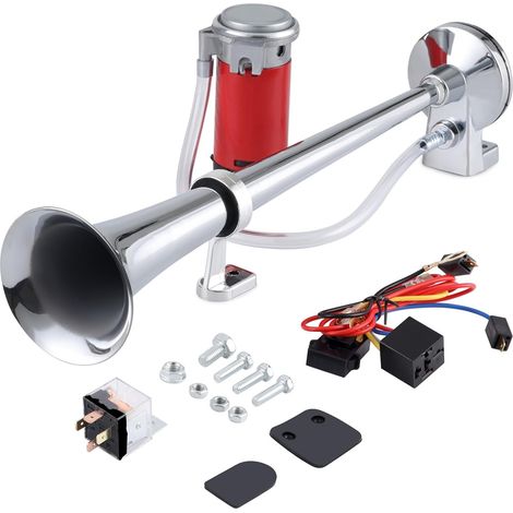 Klaxon Camion 12V 450mm Longueur Trompette Corne 150db 12V Haut Parleur de Voiture Camions Motos et SUV (1/5)