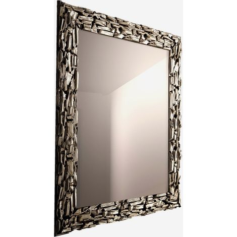Specchio da parete con cornice in legno Vienna - Silver