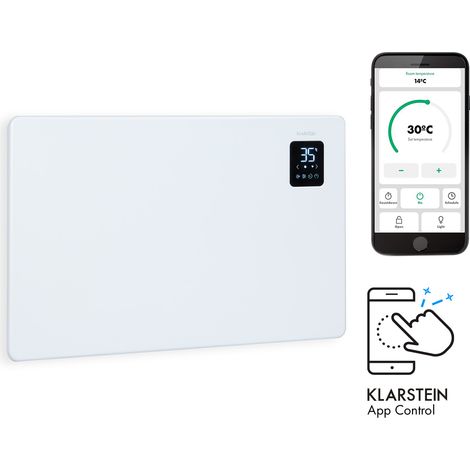 Klarstein – Radiateur électrique à convection 1500W – Chauffage d'appoint pour pièces jusqu'à 30 m² – Commande WiFi – Norme IP24 pour salle de bain (1/5)
