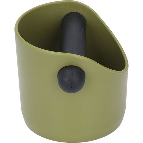 Bac à marc de café en plastique et caoutchouc avec barre de récupération, vert, pour bar à café et cuisine. (1/5)