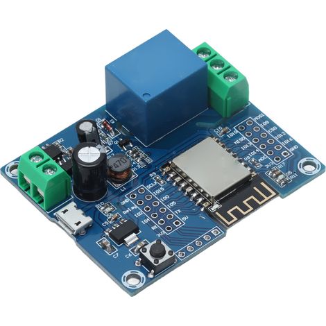 Module relais WiFi ESP8266 ESP-12F 1 canal, carte de développement avec connecteurs broches, contrôle à distance via application (1/5)