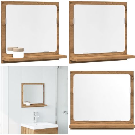 vidaXL Badspiegel mit Ablage Artisan-Eiche 40x11x37 cm Holzwerkstoff (1/5)