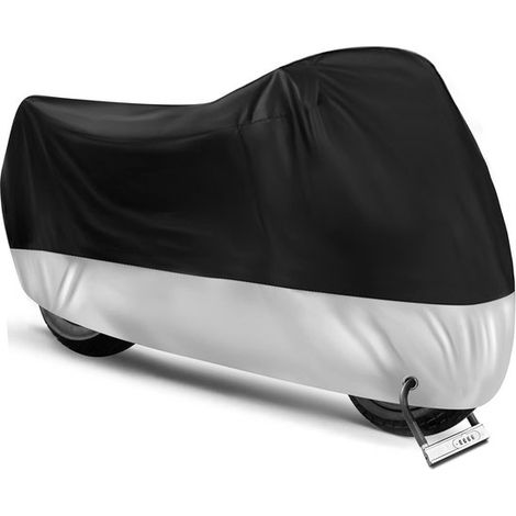 Funda universal para motocicleta para todas las estaciones - impermeable y resistente al sol - Funda XXL para vehículo con orificios de cierre (1/5)
