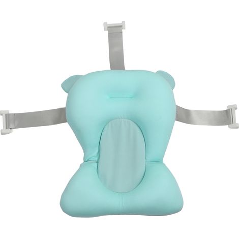 Babybadewannensitz-Stützmatte, Neugeborenen-Badewannenkissen, Babybadekissen für Neugeborene und Kleinkinder, Kunststoff, Groß, Blau (1/5)