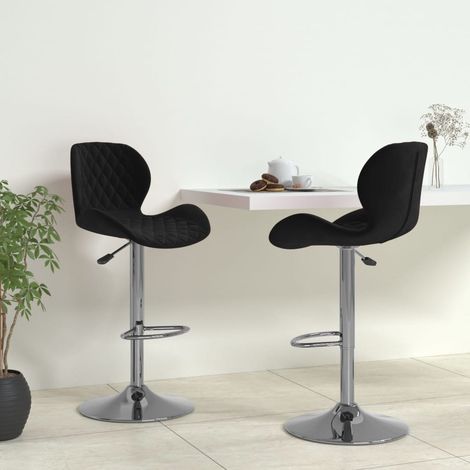 Lot de 2 Tabourets de bar,Chaises hautes de bar luxueuses noir velours -41365 (1/5)