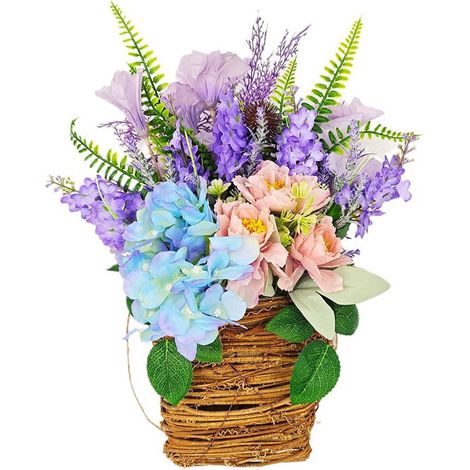 Couronne Fleur Lavande - Décoration Porte Intérieure Extérieure - Pour Jardin Maison Fête Mère - 1 Pièce (1/5)