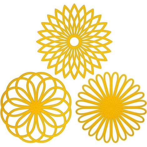 Dessous de Plat en Silicone - Noname - Set de 3 - Jaune - Antidérapant - Multi-usage (1/5)