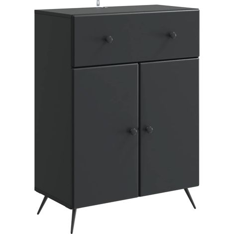 vidaXL  Sideboard  with Drawer Black 66 x 34.5 x 90 cm Engineered Wood