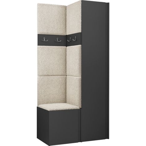 Conjunto para recibidor Pinis XXIV, Abriamo 3, 186x82x46cm, Aglomerado laminado, Tapiz, Colocada, Montada en la pared