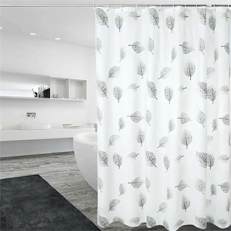 Rideau de douche, ensemble de rideau de douche lavable, rideaux de douche de salle de bain en PEVA avec crochets