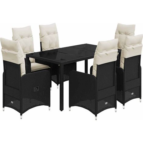 Maison Exclusive - Set de mesa y sillas de jardín 7 pzas y cojine (1/5)