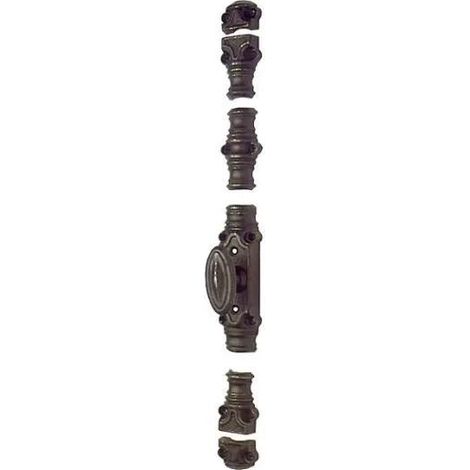 Jardinier-Massard RY59D Dekorative Cremoneschlösser in schwarz Epoxidharz
