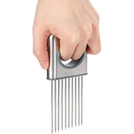 Support Coupe Oignon Multifonction en Acier Inoxydable avec Pique Oignon Outil de Découpe Cuisine (1/5)
