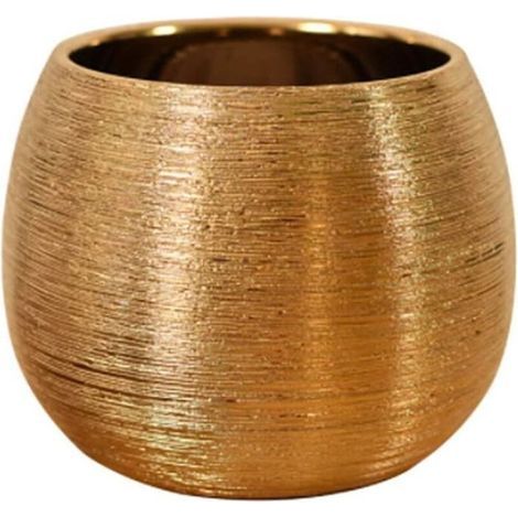Vase rond en céramique minimaliste moderne doré pour plantes succulentes décoratives intérieures et extérieures
